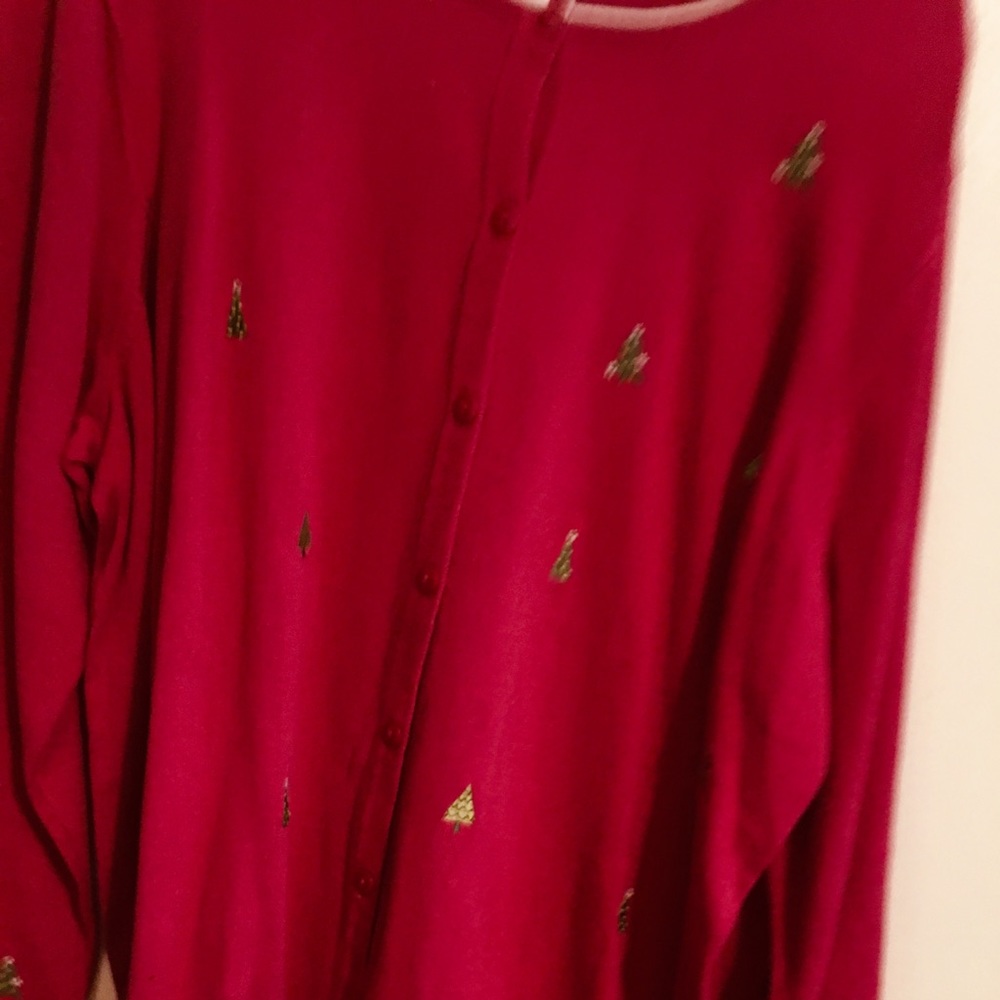 Red button ip sweater